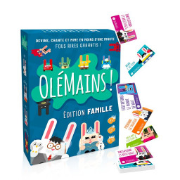 Boîte et matériel du jeu Olémains Famille